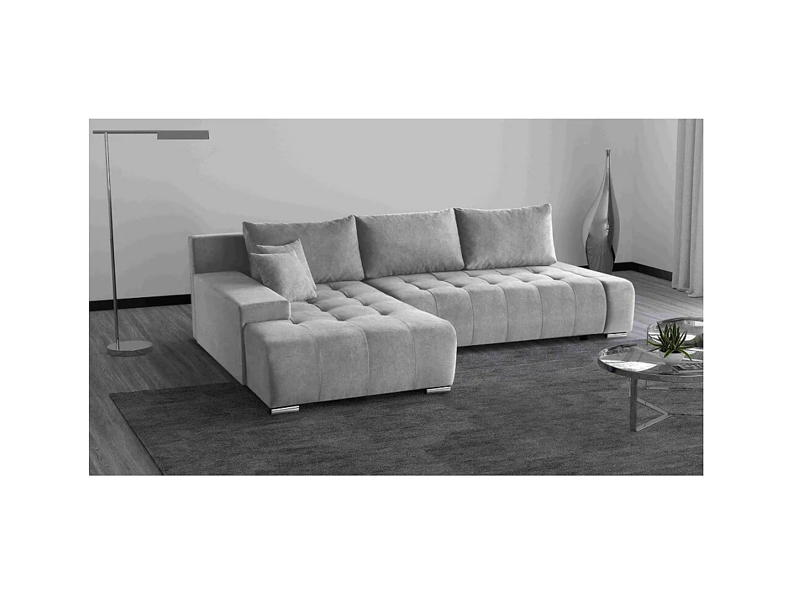Canapé-lit ECKSCHLAFSOFA Draco L gris clair