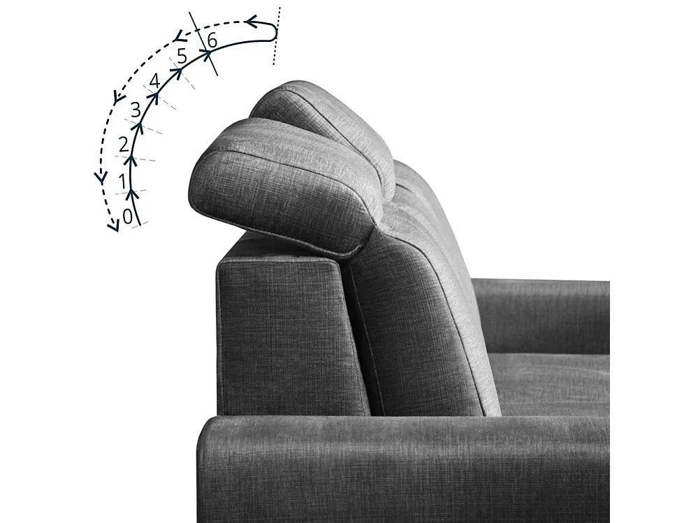 ECKSCHLAFSOFA Alex Mini hellgrau links