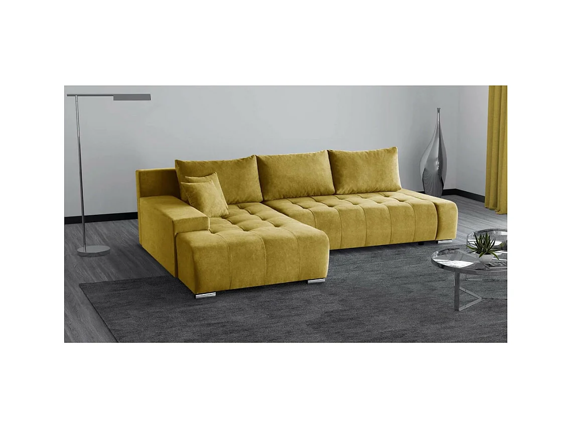 Canapé-lit ECKSCHLAFSOFA Draco L jaune
