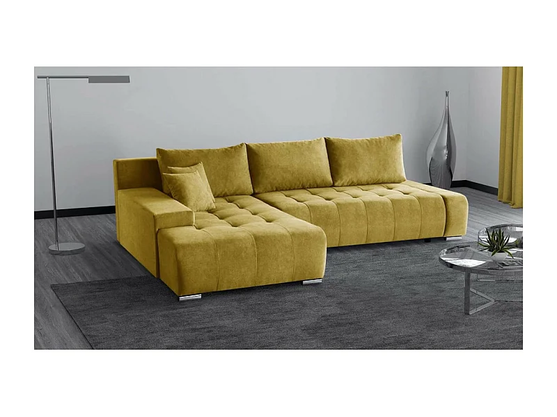 Canapé-lit ECKSCHLAFSOFA Draco L jaune
