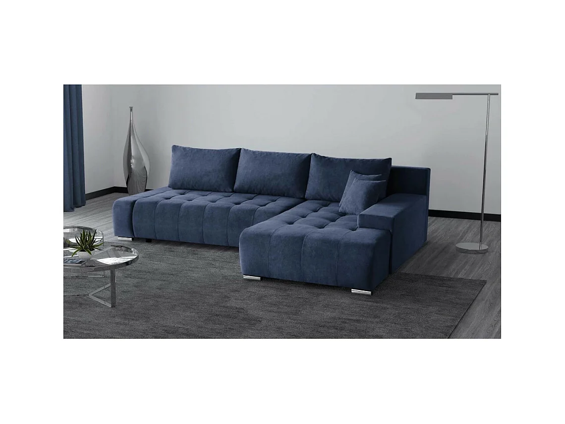 Canapé-lit ECKSCHLAFSOFA Draco L bleu foncé