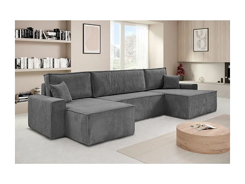 WOHNLANDSCHAFT Hektor U mit Schlaffunktion grau