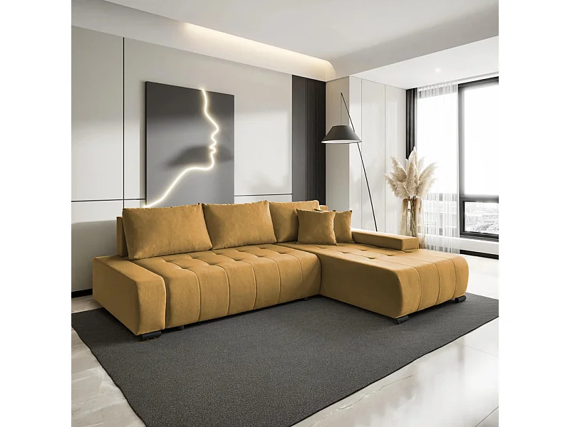 ECKSCHLAFSOFA Draco L Gelb