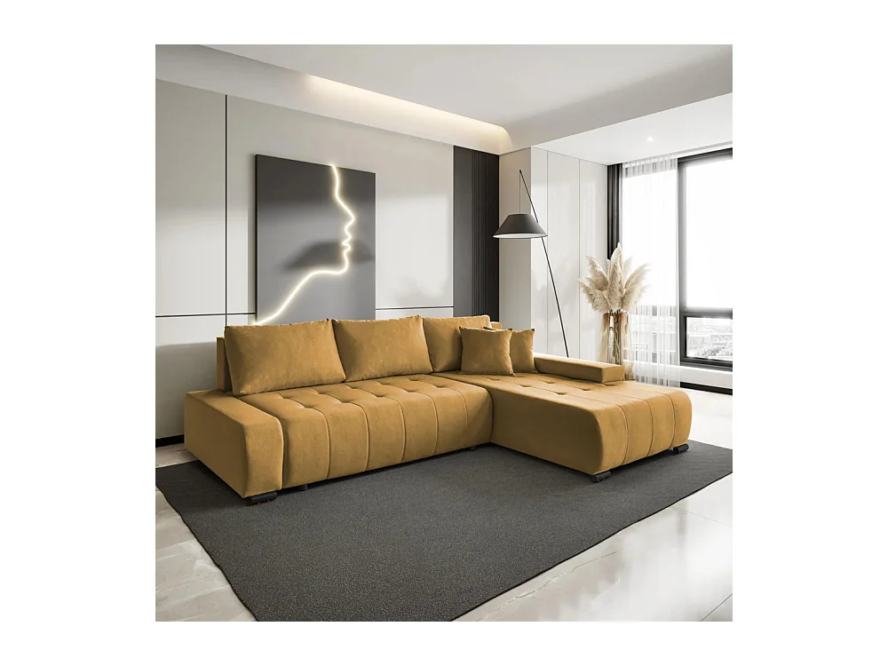ECKSCHLAFSOFA Draco L Gelb