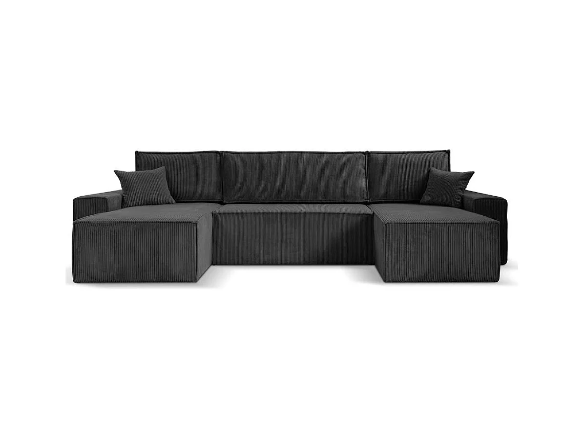 WOHNLANDSCHAFT Hektor U mit Schlaffunktion dunkelgrau