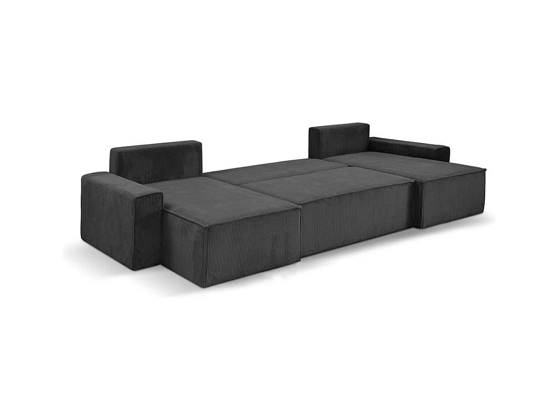 WOHNLANDSCHAFT Hektor U mit Schlaffunktion dunkelgrau