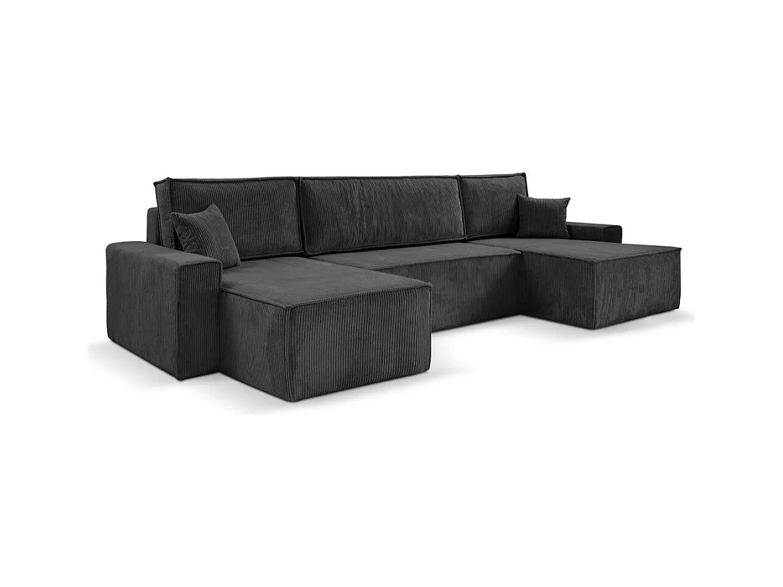 MEUBLE CANAPE Hektor U avec fonction sommeil gris foncé