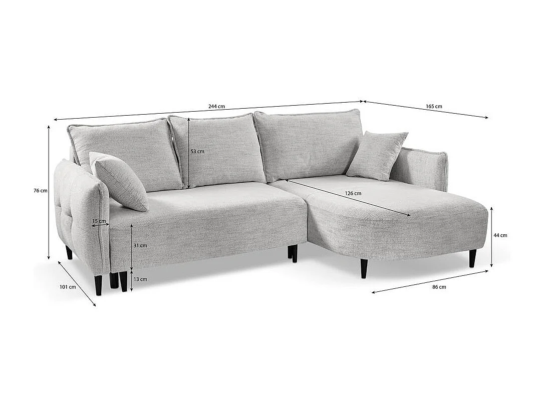 CANAPE COLLECTIF Sycylia gauche gris foncé