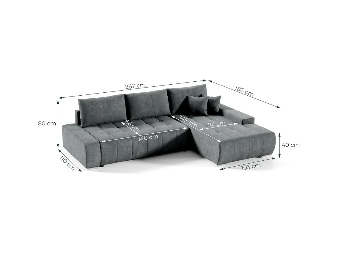 Canapé-lit ECKSCHLAFSOFA Draco L Beige
