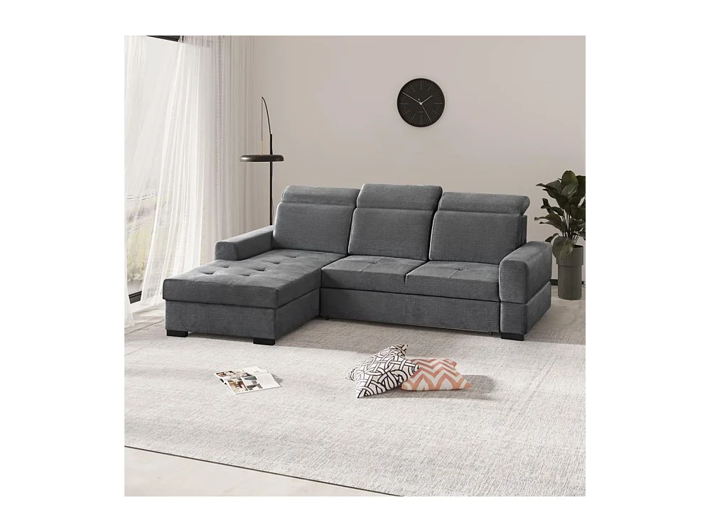 ECKSCHLAFSOFA Alex Mini grau links