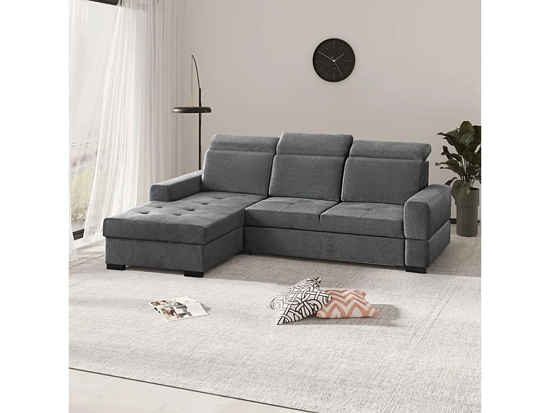 ECKSCHLAFSOFA Alex Mini grau links