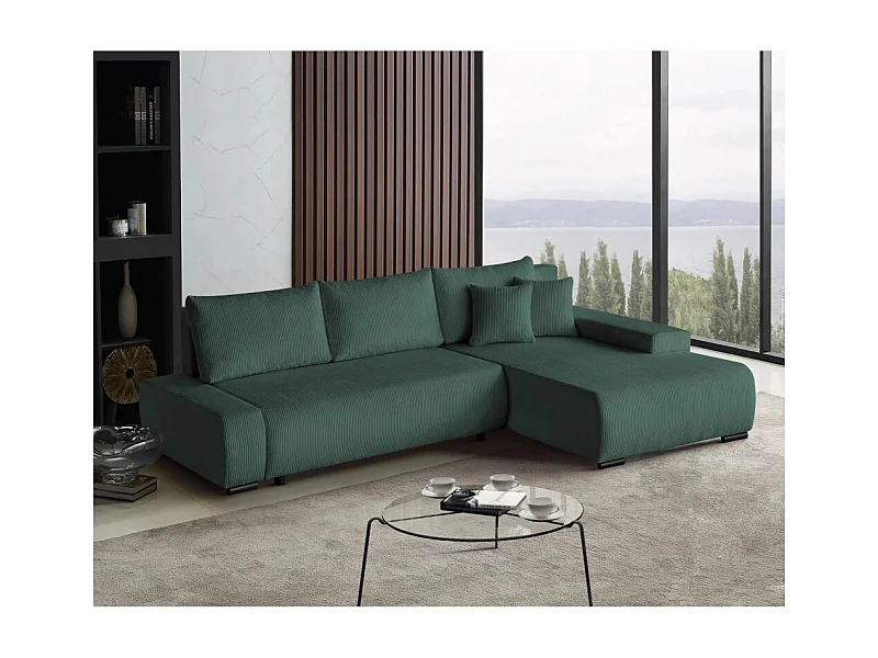 Canapé-lit ECKSCHLAFSOFA Draco L Vert