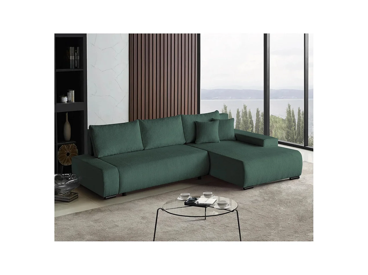 Canapé-lit ECKSCHLAFSOFA Draco L Vert
