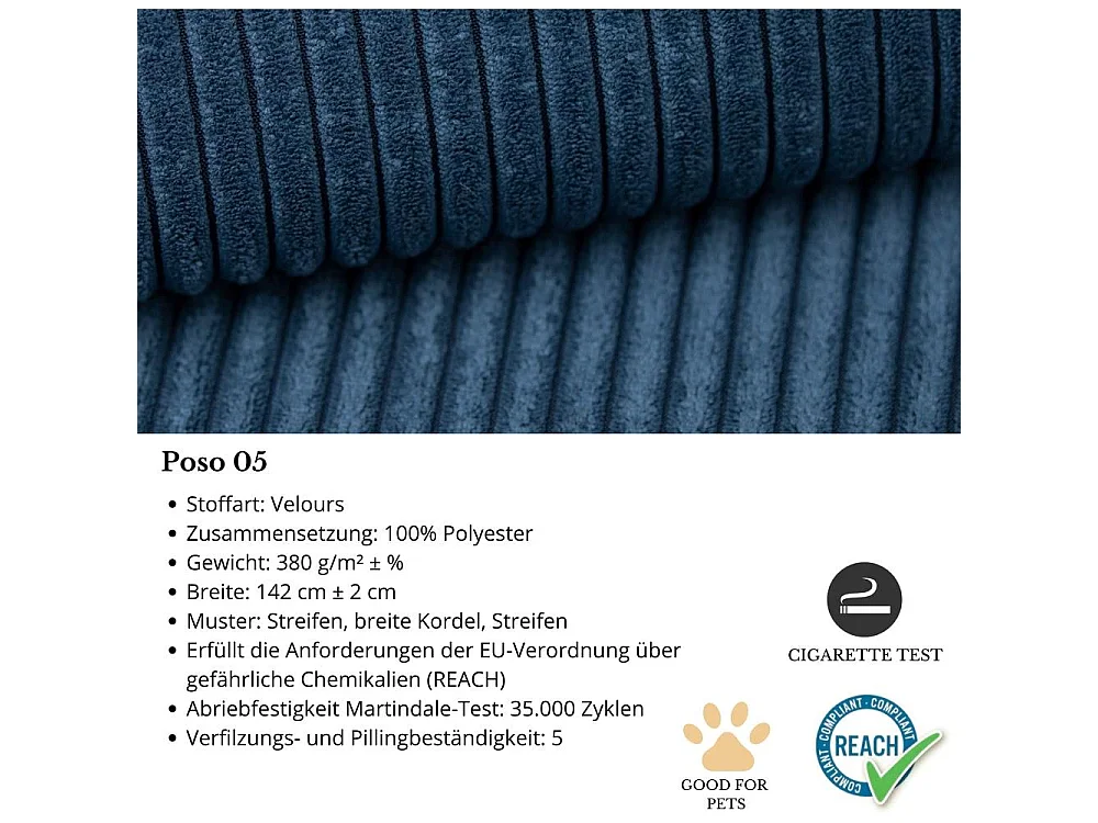 Hoekslaapbank Benny donkerblauw rechts