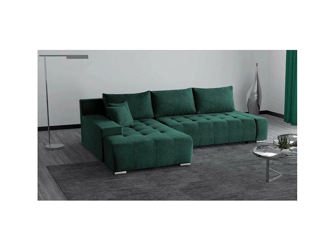 Canapé-lit ECKSCHLAFSOFA Draco L Vert