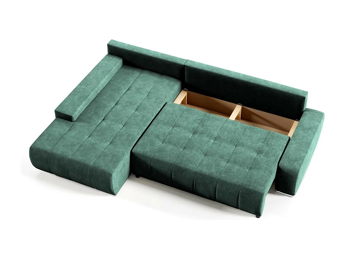 Canapé-lit ECKSCHLAFSOFA Draco L Vert