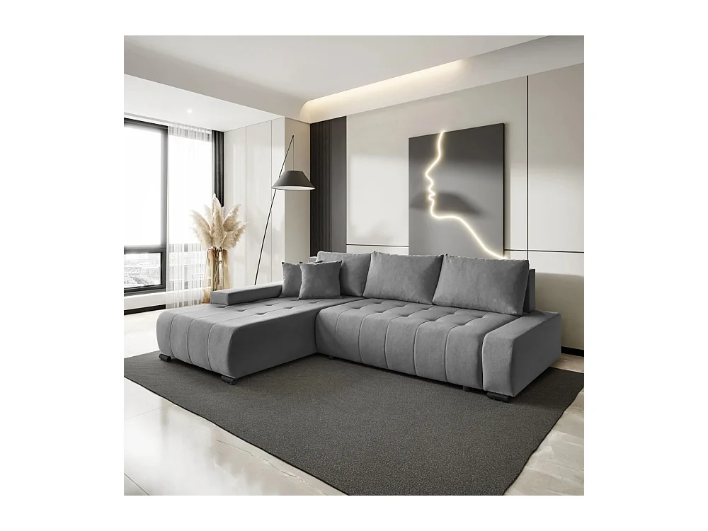 Canapé-lit ECKSCHLAFSOFA Draco L Gris