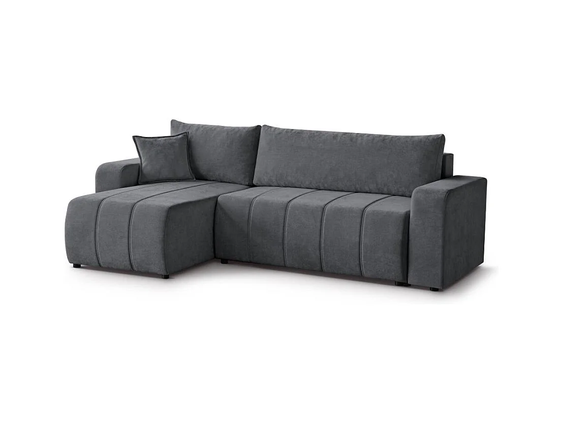Canapé-lit ECKSCHLAFSOFA Mori gris foncé