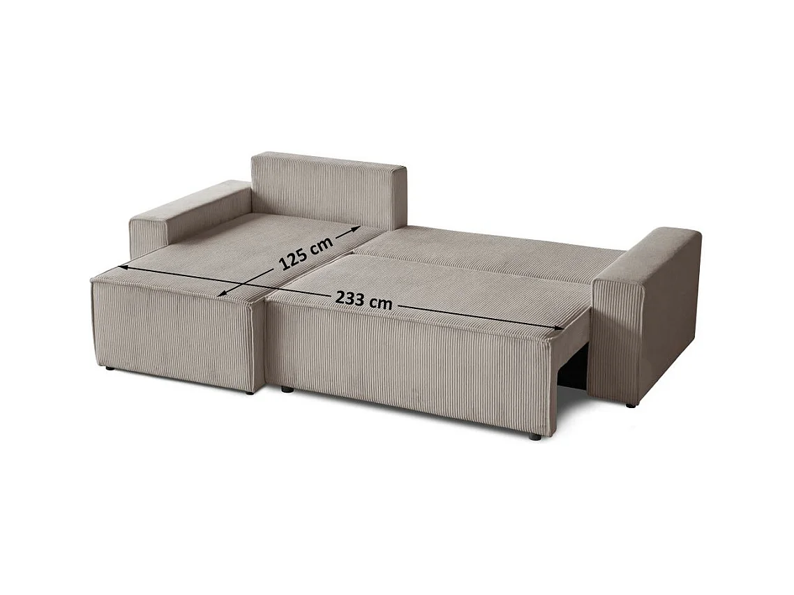 ECKSCHLAFSOFA mit Schlaffunktion Hektor cappuccino