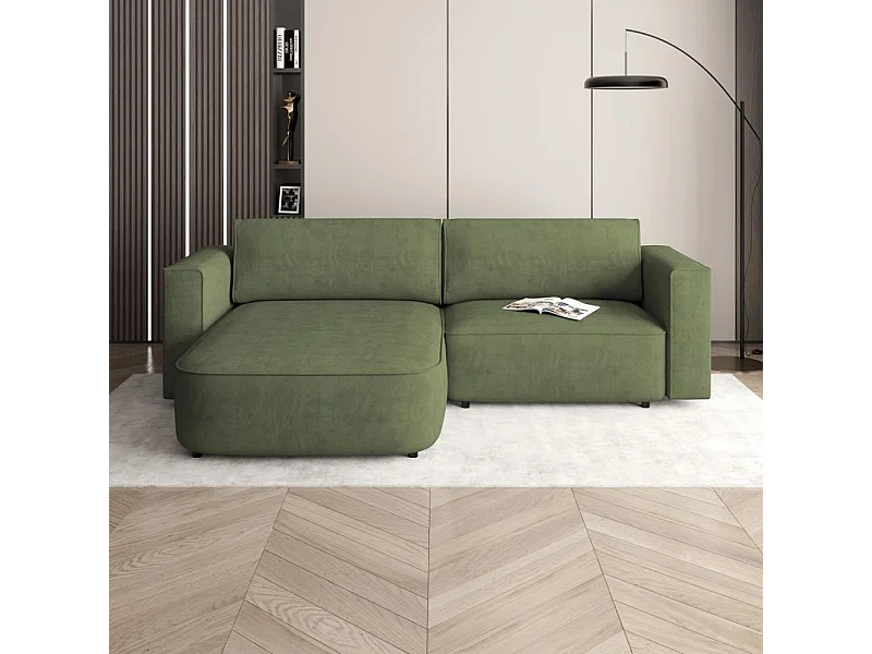 Canapé-lit ECKSCHLAFSOFA Carlos vert