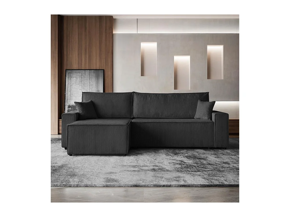 ECKSCHLAFSOFA mit Schlaffunktion Hektor dunkelgrau