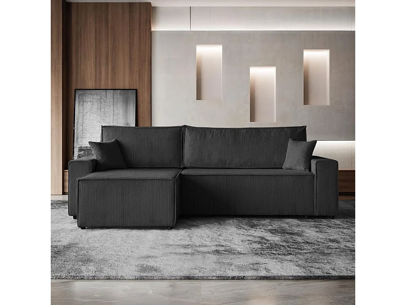 ECKSCHLAFSOFA mit Schlaffunktion Hektor dunkelgrau