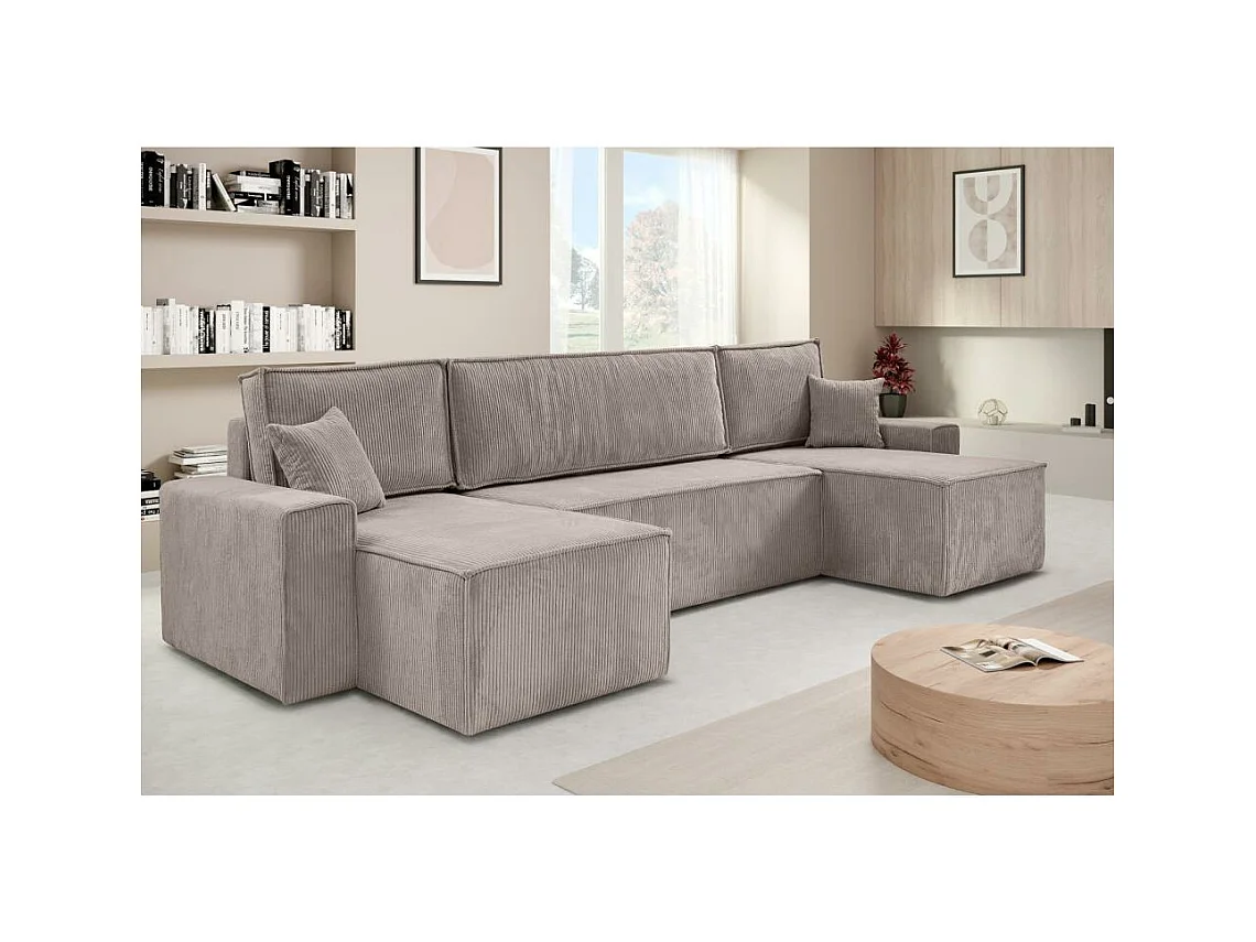 CANAPE Hektor U avec fonction sommeil cappuccino