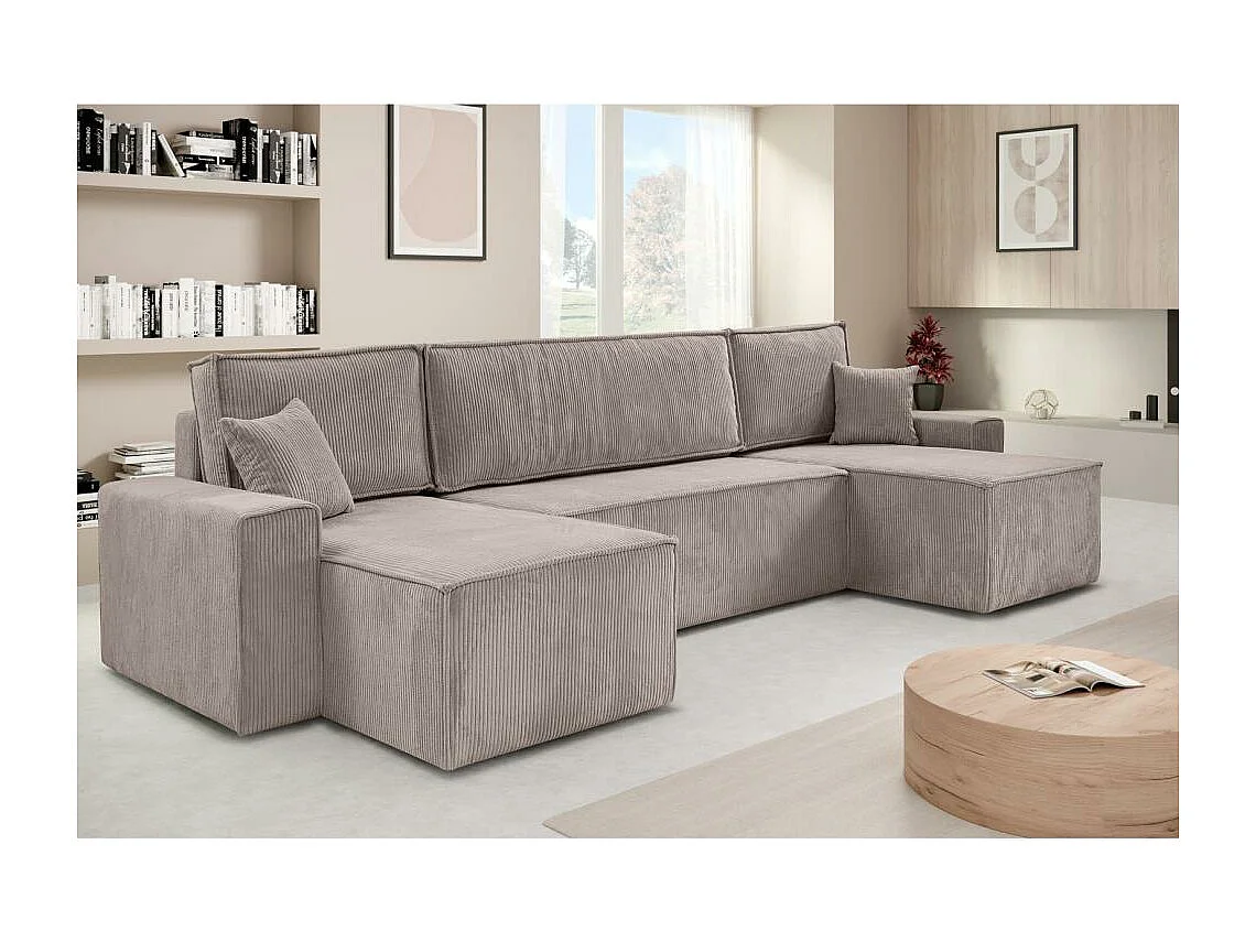 CANAPE Hektor U avec fonction sommeil cappuccino