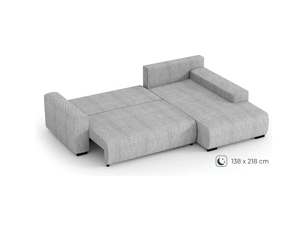 ECKSCHLAFSOFA Benny hellgrau rechts