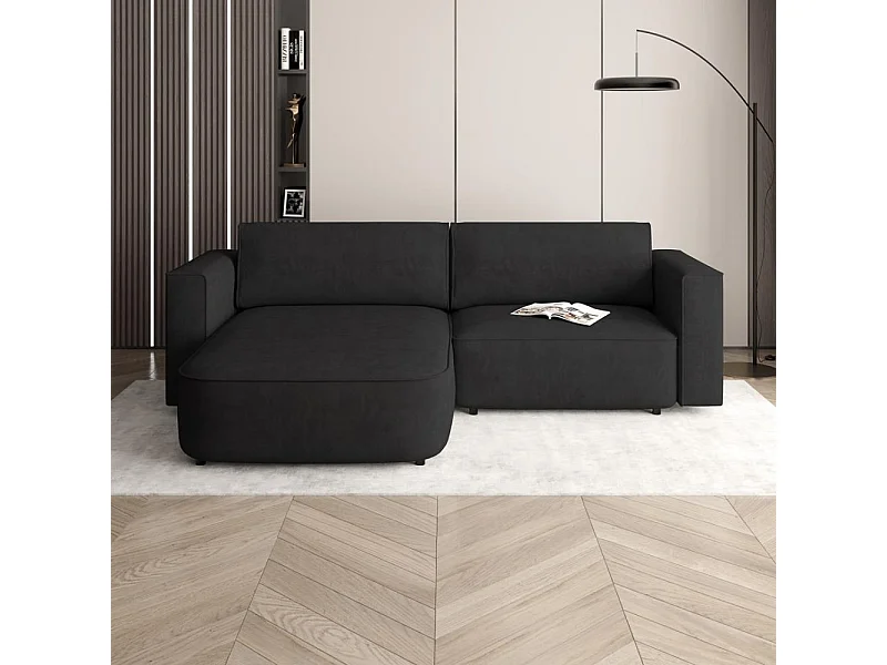 Canapé-lit ECKSCHLAFSOFA Carlos noir