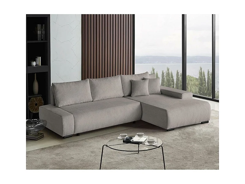 Canapé-lit ECKSCHLAFSOFA Draco L marron clair