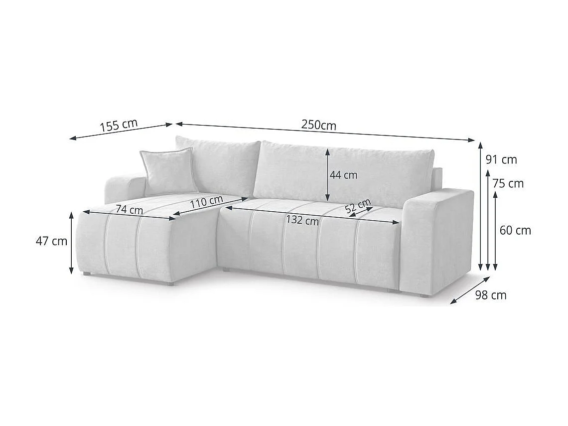 Canapé-lit ECKSCHLAFSOFA Mori bleu foncé