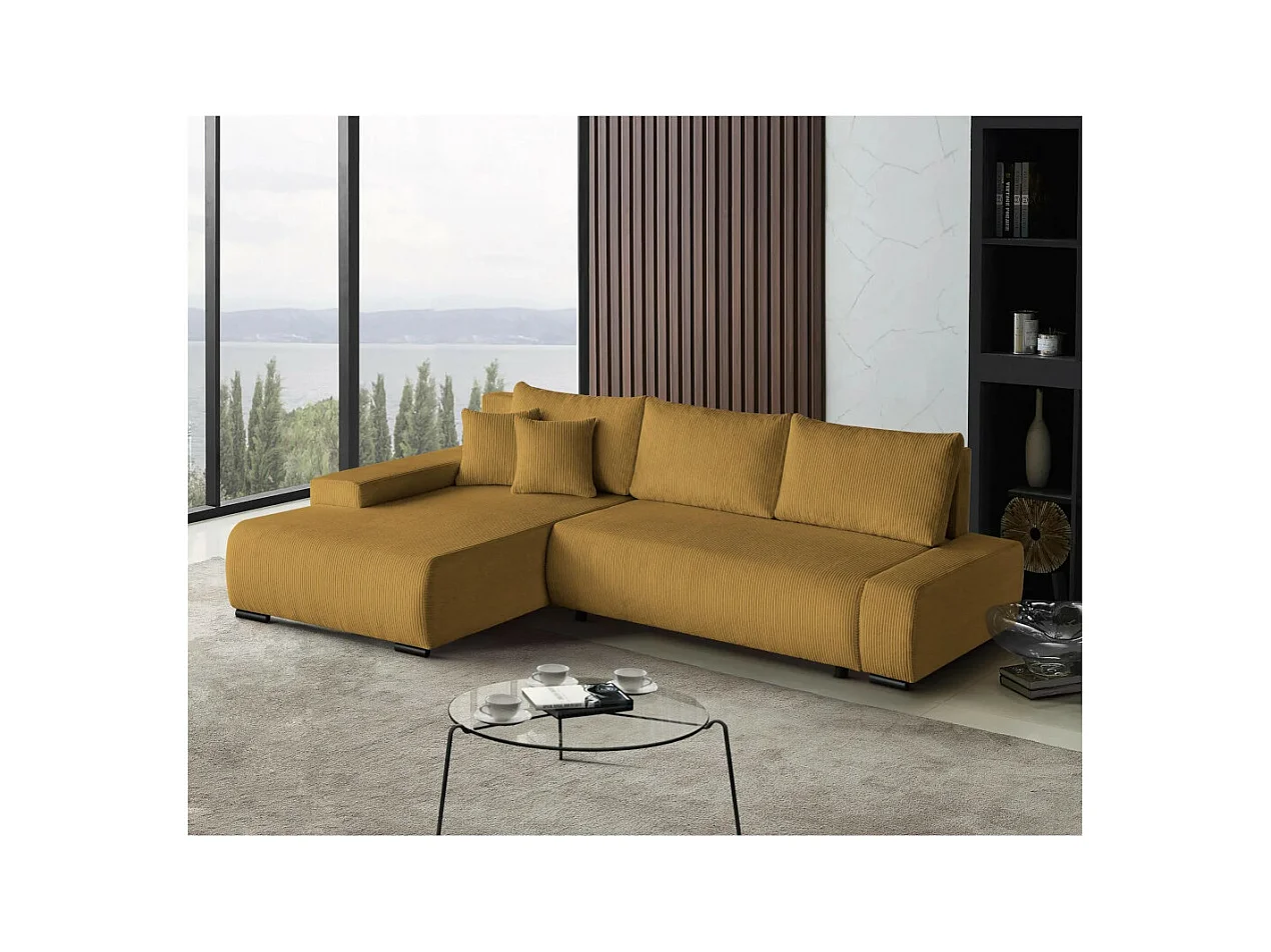 Canapé-lit ECKSCHLAFSOFA Draco L jaune