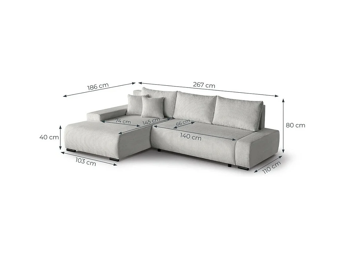 ECKSCHLAFSOFA Draco L Gelb