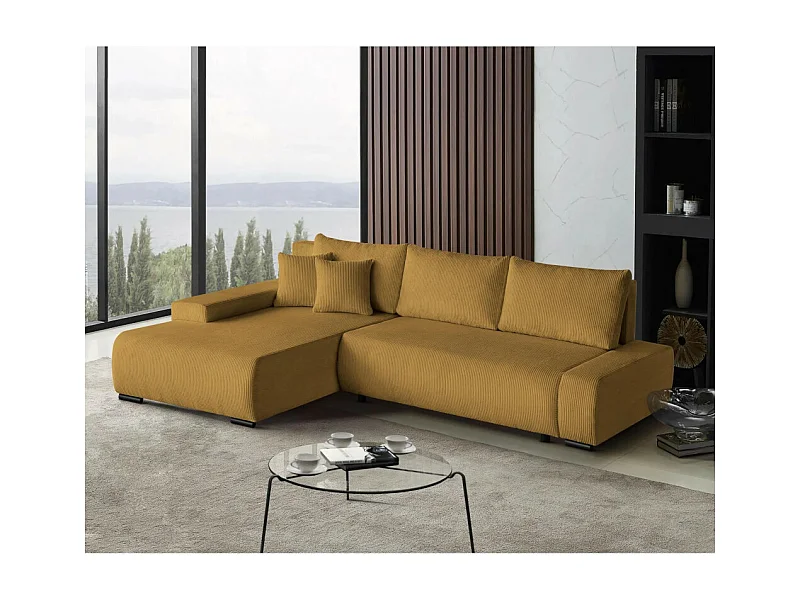 Canapé-lit ECKSCHLAFSOFA Draco L jaune