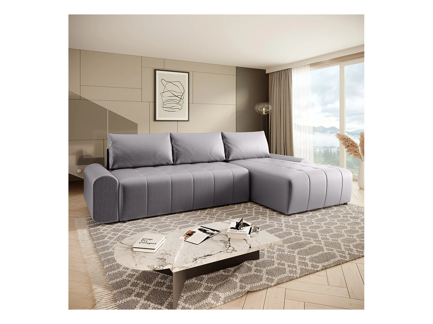 ECKSCHLAFSOFA Costa L Dunkelgrau rechts
