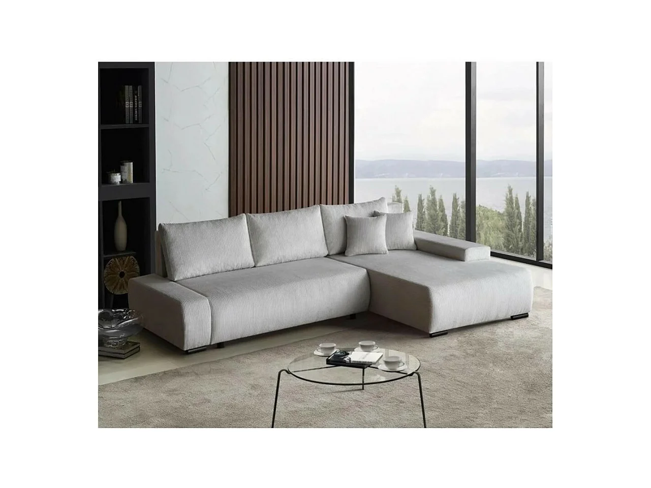 Canapé-lit ECKSCHLAFSOFA Draco L Beige
