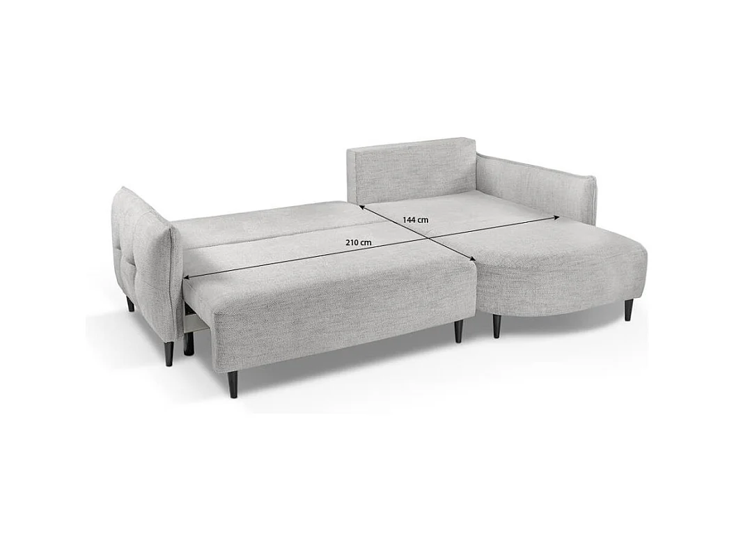 ECKSCHLAFSOFA Sycylia links hellgrau