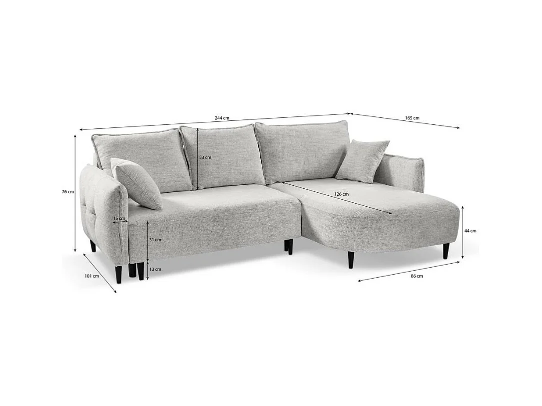 ECKSCHLAFSOFA Sycylia links hellgrau