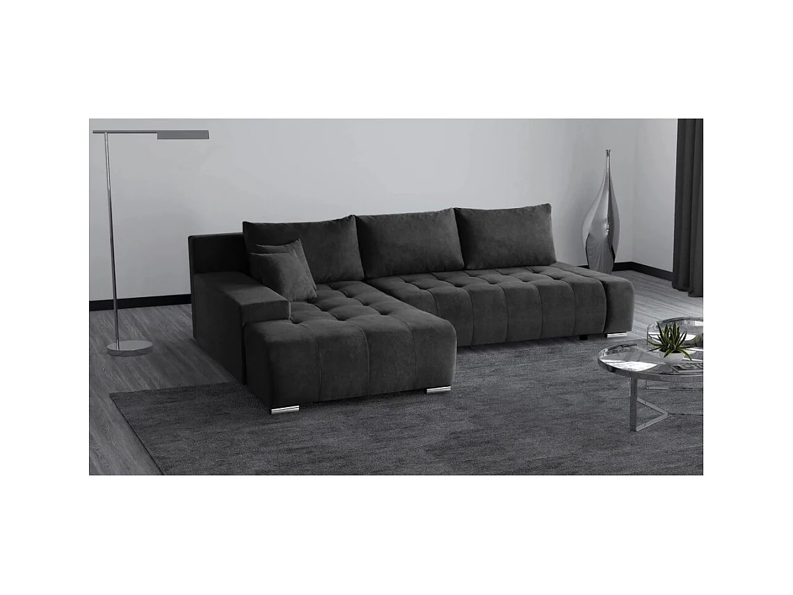 Canapé-lit ECKSCHLAFSOFA Draco L Anthracite