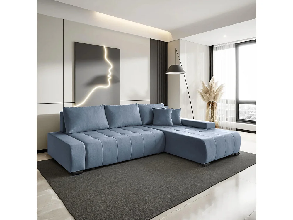 ECKSCHLAFSOFA Draco L Hellblau