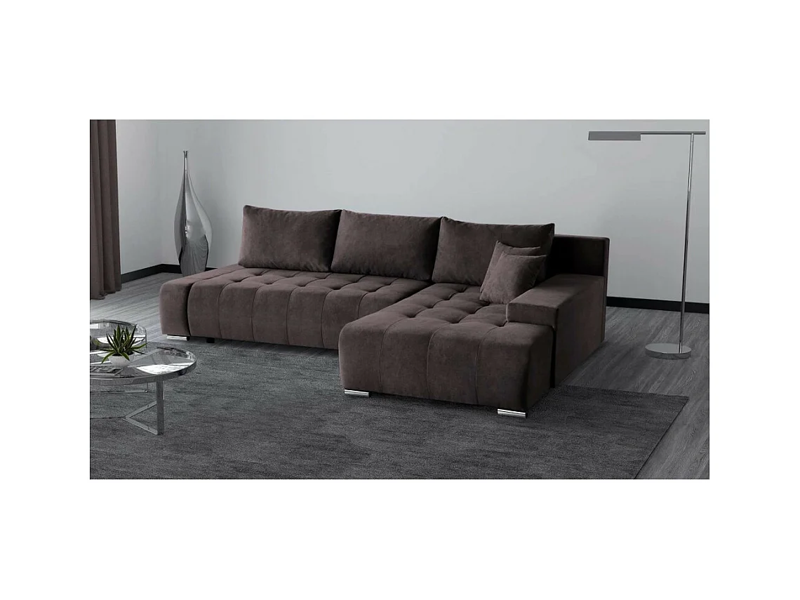 Canapé-lit ECKSCHAFSOFA Draco L Marron