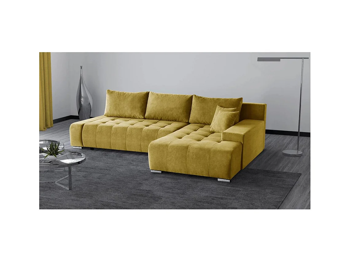Canapé-lit ECKSCHLAFSOFA Draco L jaune