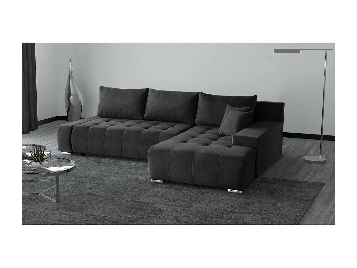 Canapé-lit ECKSCHLAFSOFA Draco L Anthracite