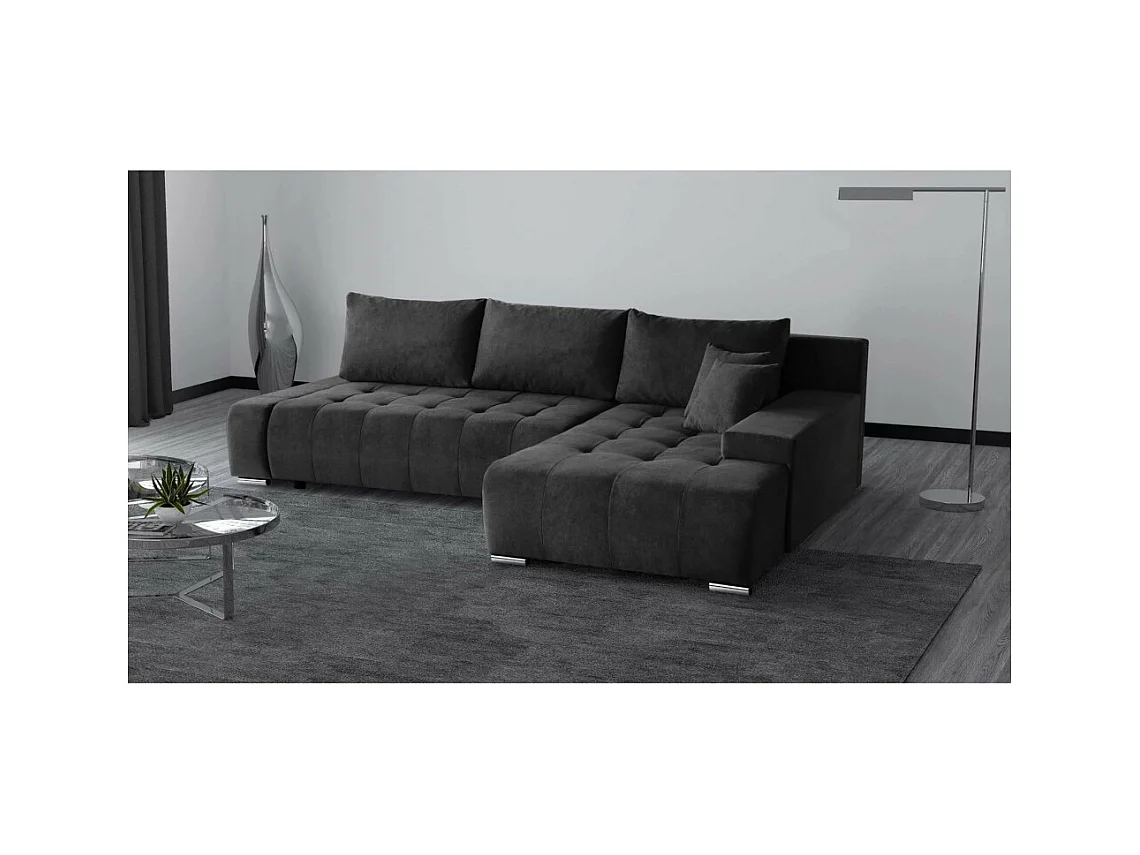 Canapé-lit ECKSCHLAFSOFA Draco L Anthracite