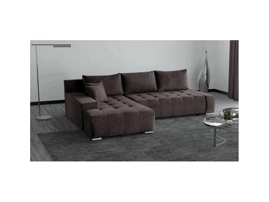 Canapé-lit ECKSCHAFSOFA Draco L Marron
