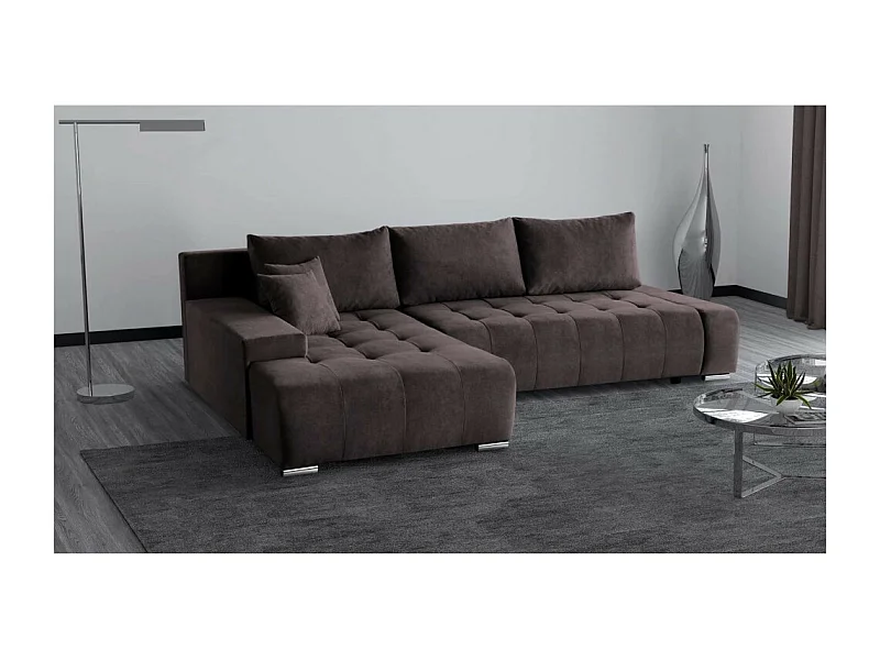 Canapé-lit ECKSCHAFSOFA Draco L Marron