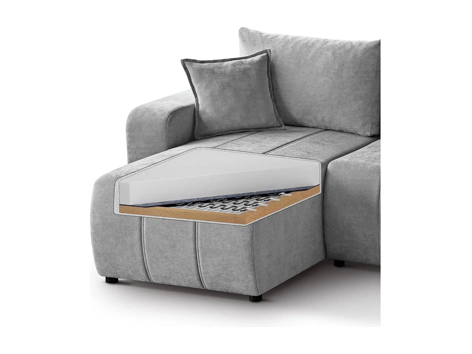 ECKSCHLAFSOFA Mori hellgrau