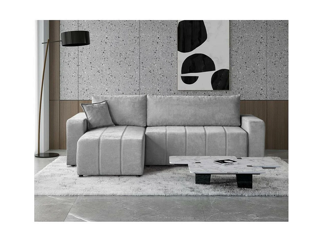 Canapé-lit ECKSCHLAFSOFA Mori gris clair