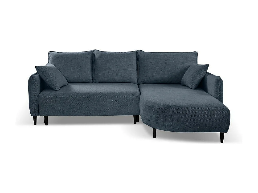 Canapé-lit ECKSCHLAFSOFA Sycylia droit bleu foncé